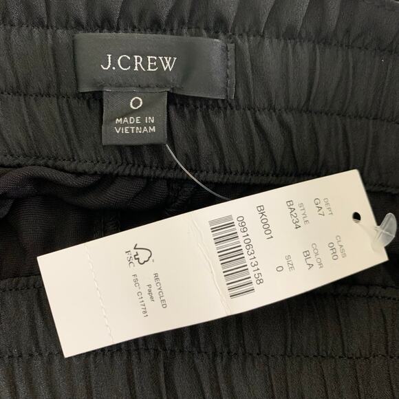 NWT J. Crew Black Velvet Drawstring Joggers Size 0 - Picture 6 of 7